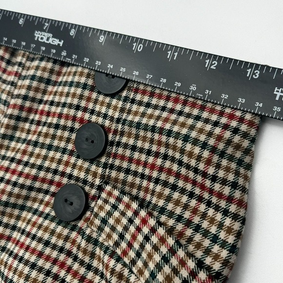 Zara Plaid Ankle Pants - Black, Red, Green - Picture 5 of 11